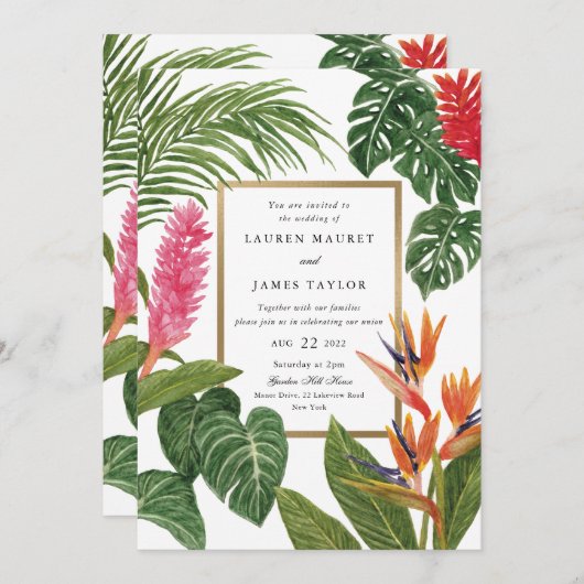 Invitation Rêve tropical (Devant / Derrière)