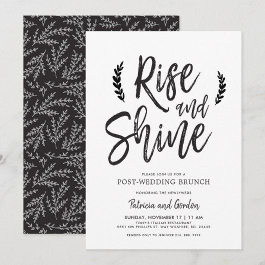 Invitation Réveil et Brillance | Brunch d'après-mariage (Devant / Derrière)