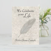 Invitation Réveil / Mémorial personnalisable (effet de pierre (Debout devant)