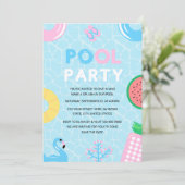 Invitation Reveilla de la fête de la piscine d'été (Debout devant)