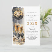 Invitation Réveillon 2025 Disco Ball (Debout devant)