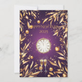 Invitation Réveillon de la Saint-Sylvestre élégant violet ave (Devant)