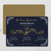 Invitation Réveillon de la Saint-Sylvestre en dîner en plusie (Devant / Derrière)