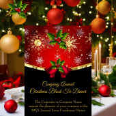 Invitation Réveillon de Noël en noir cravate noire