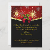 Invitation Réveillon de Noël en noir et rouge Tenue de soirée (Dos)