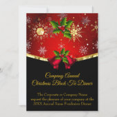 Invitation Réveillon de Noël en noir et rouge Tenue de soirée (Devant)