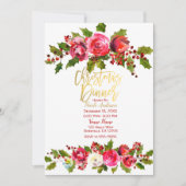 Invitation Réveillon de Noël Fête de Fins d'Année Floral Baie (Devant)