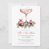 Invitation Réveillon du Nouvel An Champagne  (Devant)