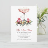 Invitation Réveillon du Nouvel An Champagne  (Debout devant)