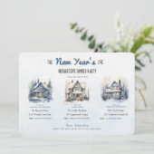 Invitation Réveillon du Nouvel An en dîner progressif Winter (Debout devant)