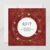 Invitation Réveillon du Nouvel An, étoiles d'or, fête (Dos)