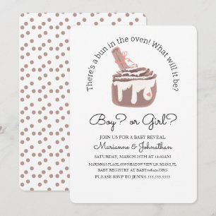 Invitation Révélation de bébé dans le four à pain 