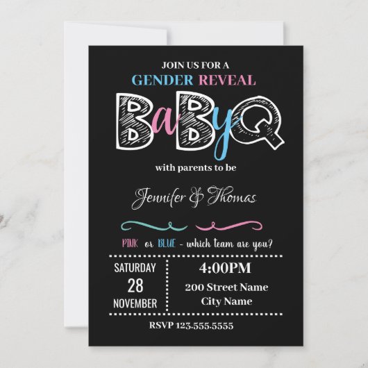 Invitation Révélation de genre (Devant)