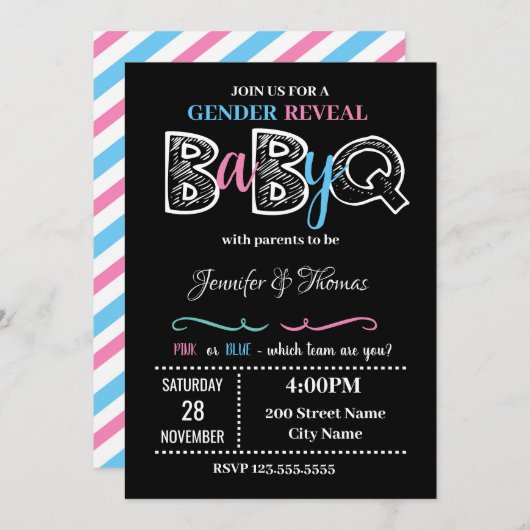 Invitation Révélation de genre (Devant / Derrière)