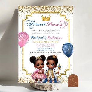 Invitation Révélation de genre afro-princesse ou prince afric