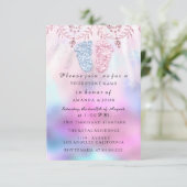 Invitation Révélation de genre Baby shower Pieds fille garçon (Debout devant)