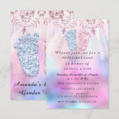 Invitation Révélation de genre Baby shower Pieds fille garçon (Devant / Derrière)