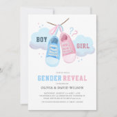 Invitation Révélation de genre Basket bleu ou rose (Devant)