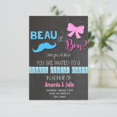 Invitation Révélation de genre Beau ou Bow (Debout devant)