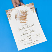 Invitation Révélation de genre blanc mignon Aquarelle