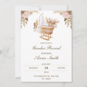 Invitation Révélation de genre blanc mignon Aquarelle (Devant)