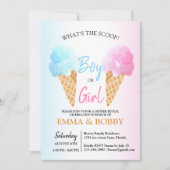 Invitation Révélation de genre de crème glacée Qu'est-ce que  (Devant)