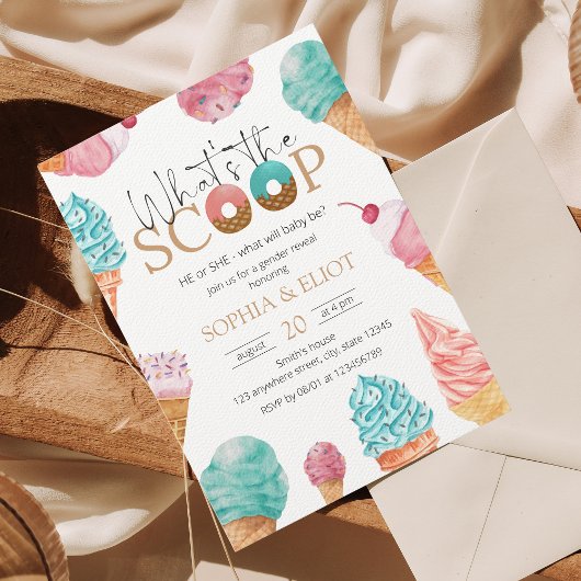 Invitation Révélation de genre de crème glacée Qu'est-ce que 