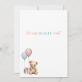 Invitation Révélation de genre de l'ours en peluche (Dos)