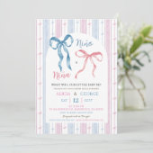 Invitation Révélation de genre de Preppy Bow Grandmillenial E (Debout devant)