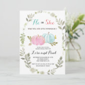 Invitation Révélation de genre de ses Citrouilles en bleu ros (Debout devant)