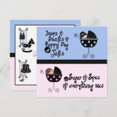 Invitation Révélation de genre de transport bleu rose (Devant / Derrière)