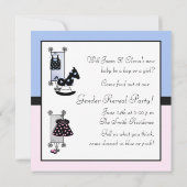 Invitation Révélation de genre de transport bleu rose (Dos)