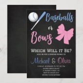 Invitation Révélation de genre des balles de baseball ou des  (Devant / Derrière)