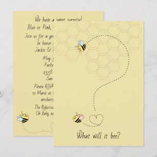 Invitation Révélation de genre des bébés abeilles