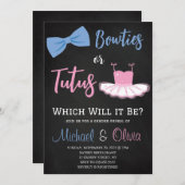Invitation Révélation de genre des Bowties ou des Tutus (Devant / Derrière)