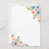 Invitation Révélation de genre des Citrouilles floraux bleu e (Dos)