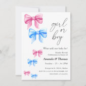 Invitation Révélation de genre des vaches, fille ou garçon (Devant)