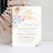 Invitation Révélation de genre d'herbe de Pampas Boho