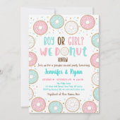 Invitation Révélation de genre Donut Pink Blue Gold (Devant)