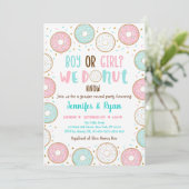 Invitation Révélation de genre Donut Pink Blue Gold (Debout devant)