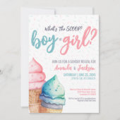 Invitation Révélation de genre en bleu rose (Devant)