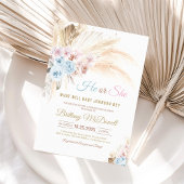 Invitation Révélation de genre herbe de Pampas Boho