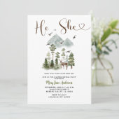 Invitation Révélation de genre hivernale des pins cerfs (Debout devant)