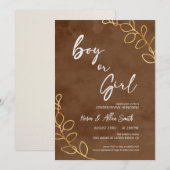 Invitation Révélation de genre moderne | Révélation minimalis (Devant / Derrière)