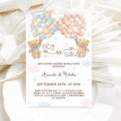 Invitation Révélation de genre Ours Pastel Rose et Bleu Garço