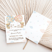 Invitation Révélation de genre Ours Pastel Rose et Bleu Garço