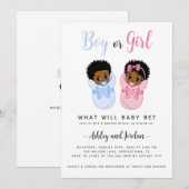 Invitation Révélation de genre pour les bébés noirs afro-amér (Devant / Derrière)