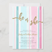 Invitation Révélation de genre rose et bleu (Devant)