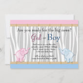 Invitation Révélation de genre rose et bleu éléphant (Dos)