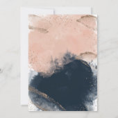 Invitation Révélation de genre rose et marine, aquarelle, or (Dos)